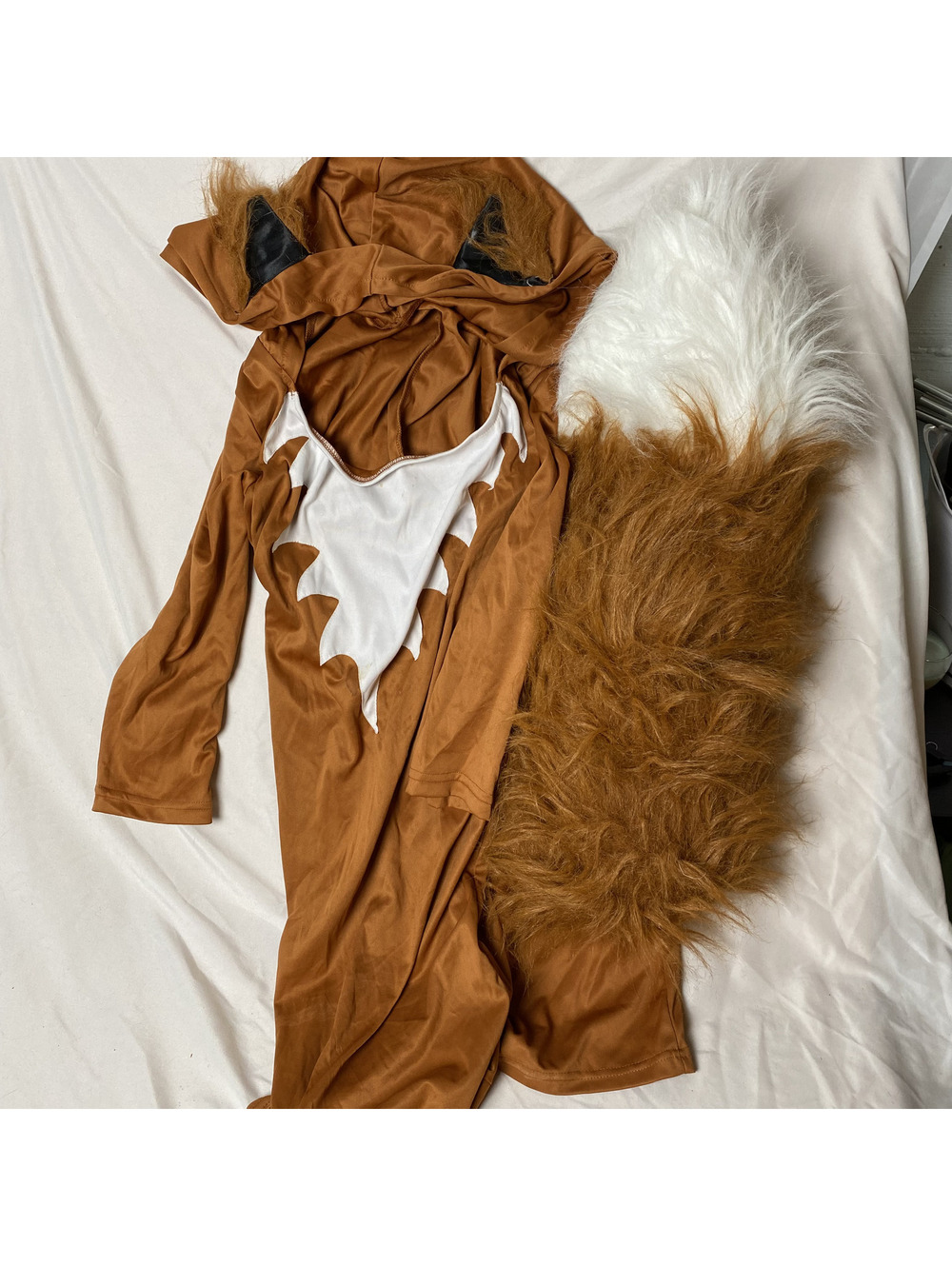 Halloween fox costume dress with tail and hood